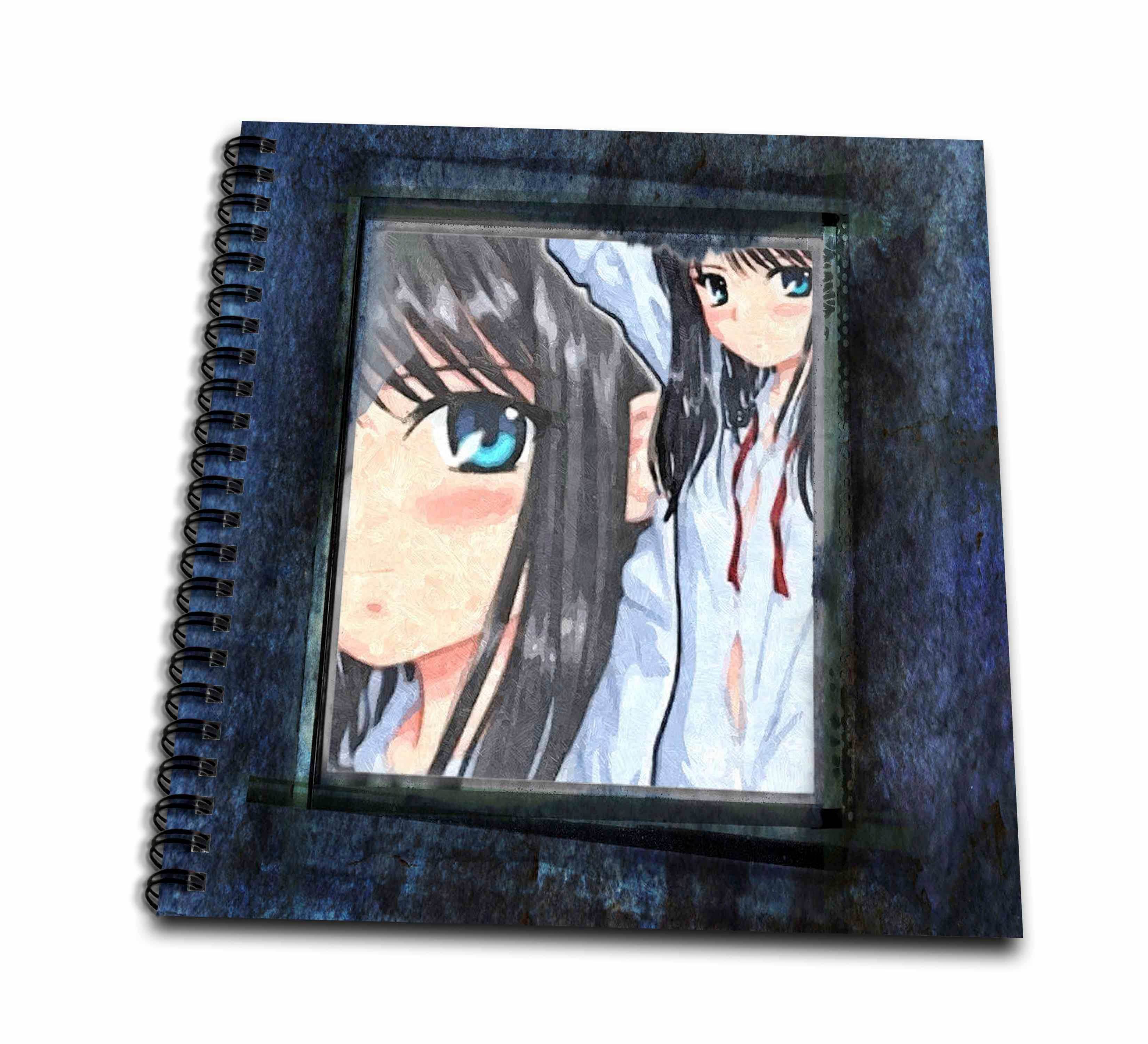3dRose Susan Brown Designs General Themes - Anime Girl - Drawing Books (db_18297) - Memory Book 12 x 12 inch