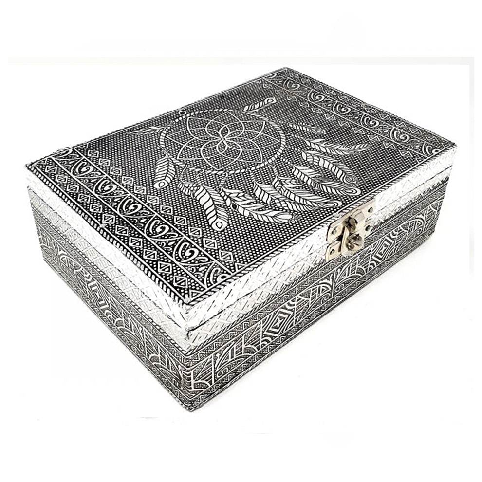 Dream Catcher Metal Over Wood Box - 