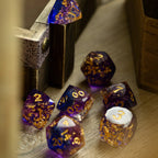 Dwarf Cut Arcane Nebula Handmade Resin DND Dice Set