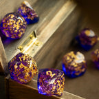 Dwarf Cut Arcane Nebula Handmade Resin DND Dice Set