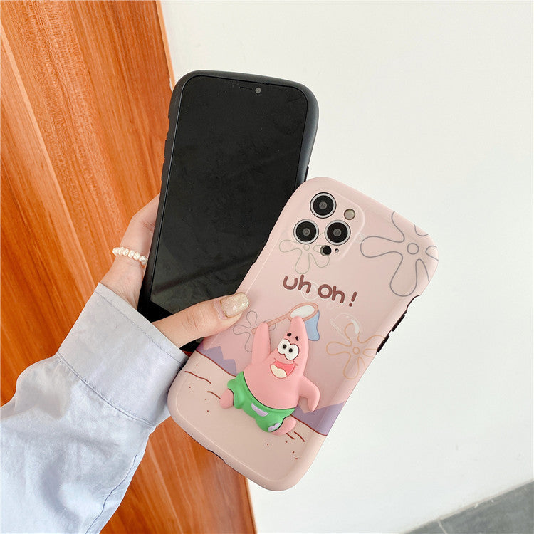 Three-Dimensional Sponge Bob Square Pants For Apple 7/8plus Mobile Phone Cover 12promax Couple Huawei Nova8 Soft Case