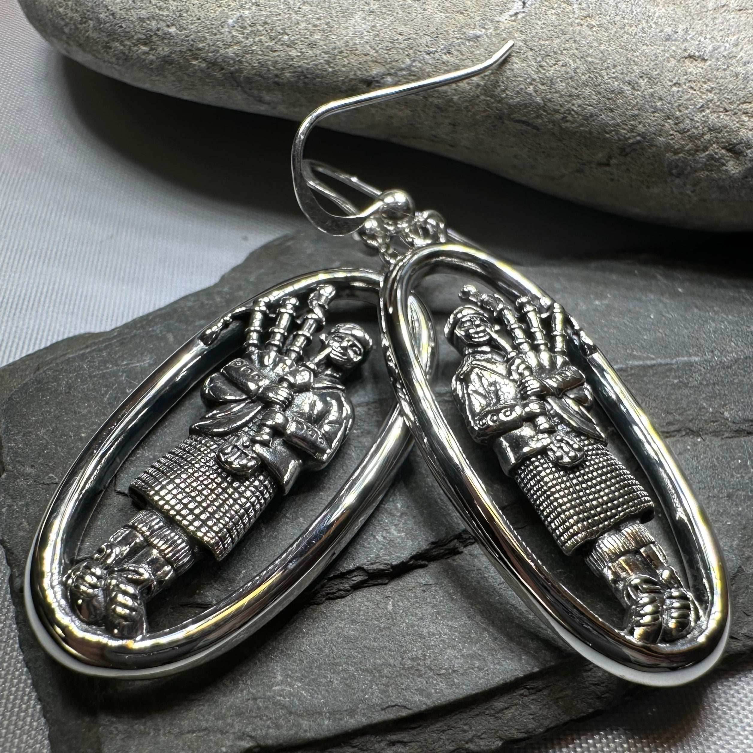 Tartan Bagpiper Earrings - 