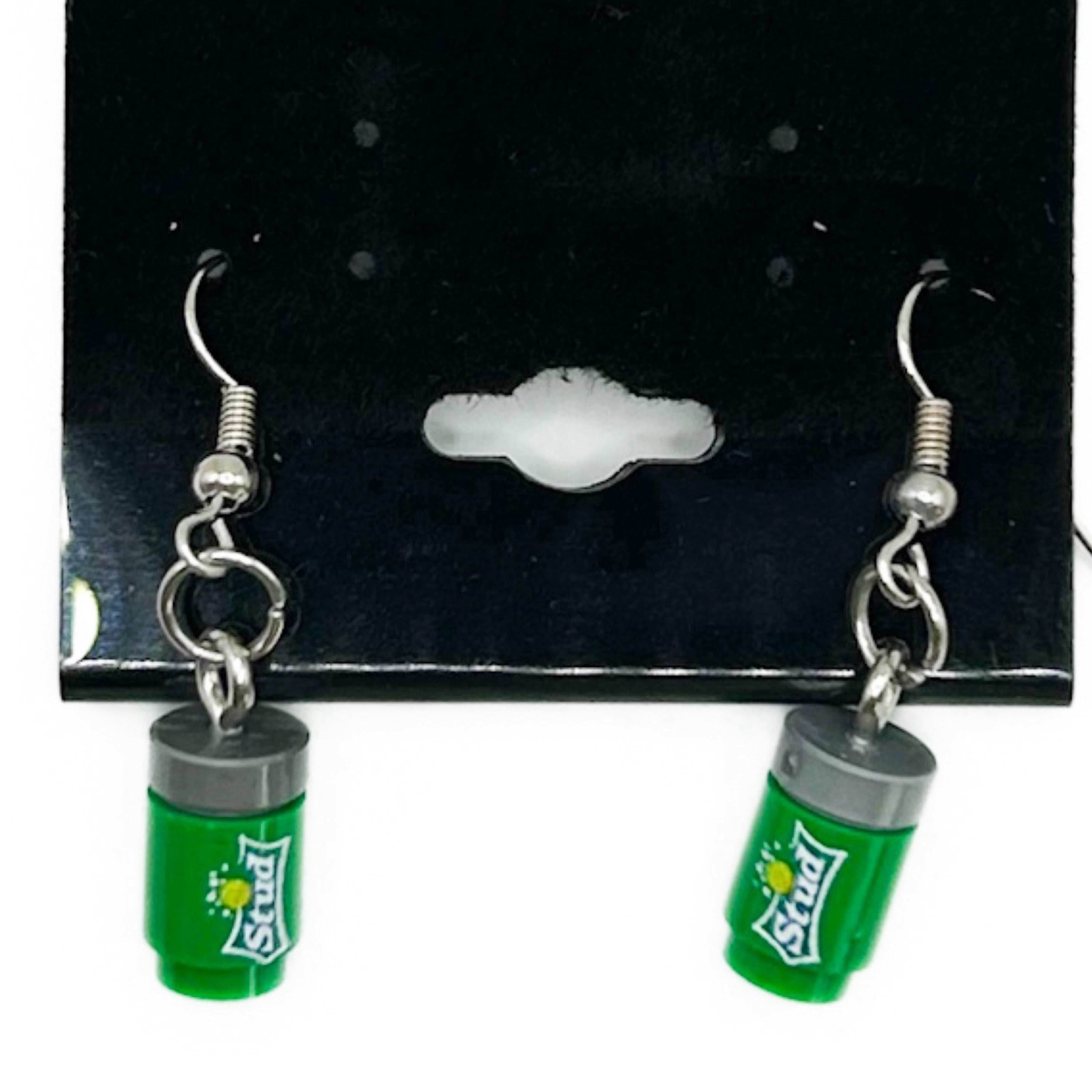 Stud Lemon/Lima Soda Earrings made from LEGO Bricks - B3 Customs - 