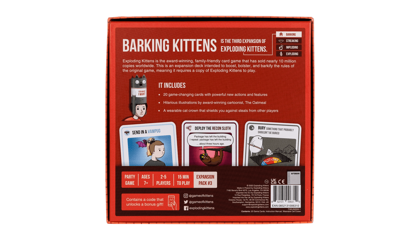 Exploding Kittens: Barking Kittens Expansion - 