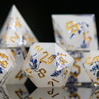 Earl Grey Lavender Sharp-Edged Resin Dice Set