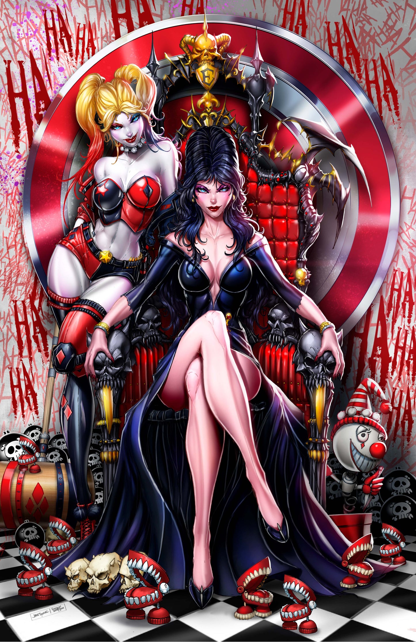 NYCC Harley Quinn X Elvira #1 Red Virgin
