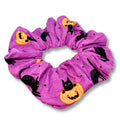 Purple Pumpkin Cat Halloween Scrunchie - 