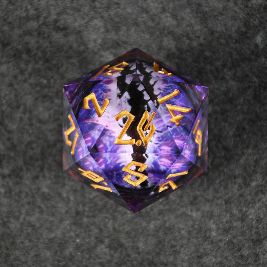 Enchanted Dragon (Black/Gold) Liquid Core 30mm D20 'PRE-ORDER | SPRING EVENT DEAL' - 