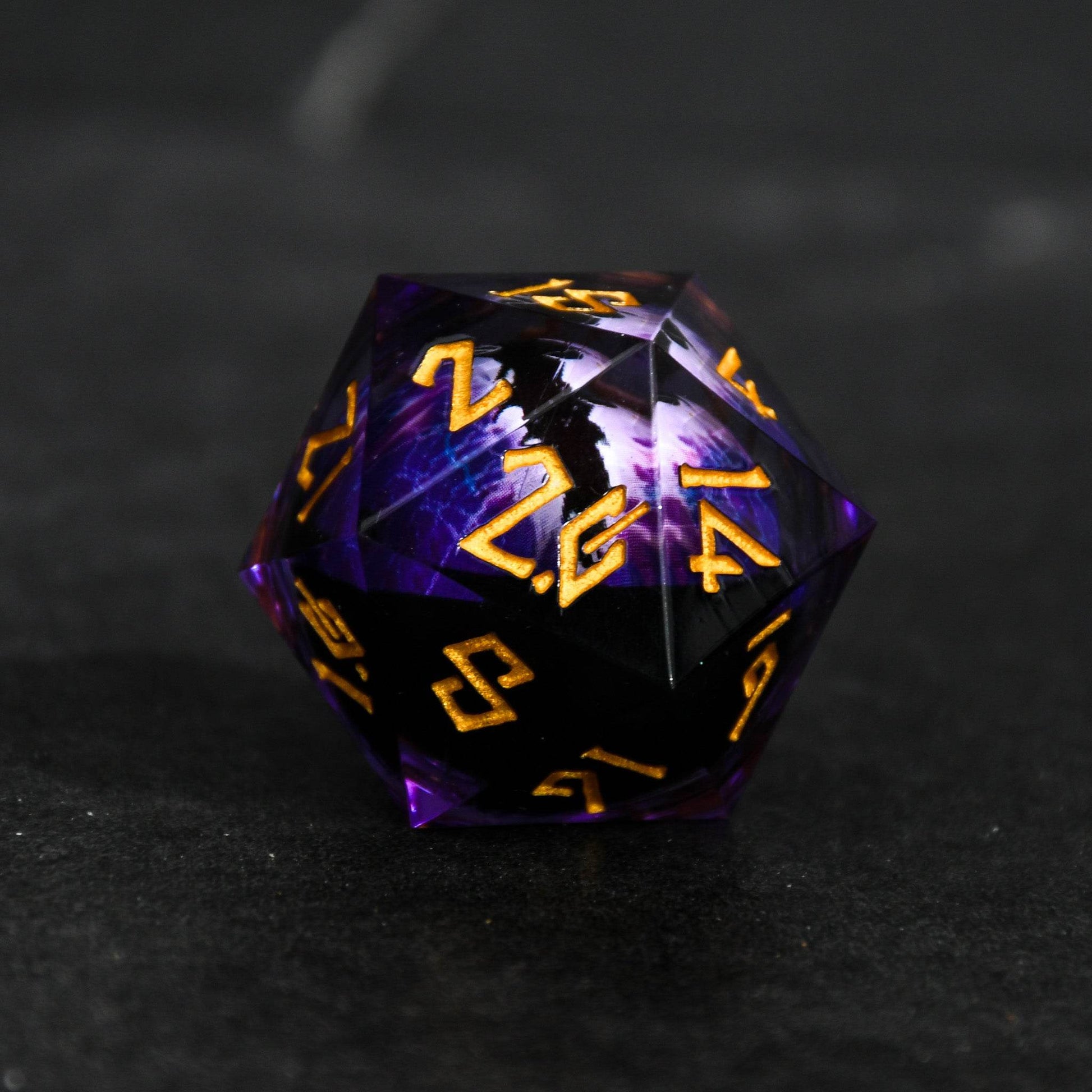 Enchanted Dragon (Black/Gold) Liquid Core 30mm D20 'PRE-ORDER | SPRING EVENT DEAL' - 