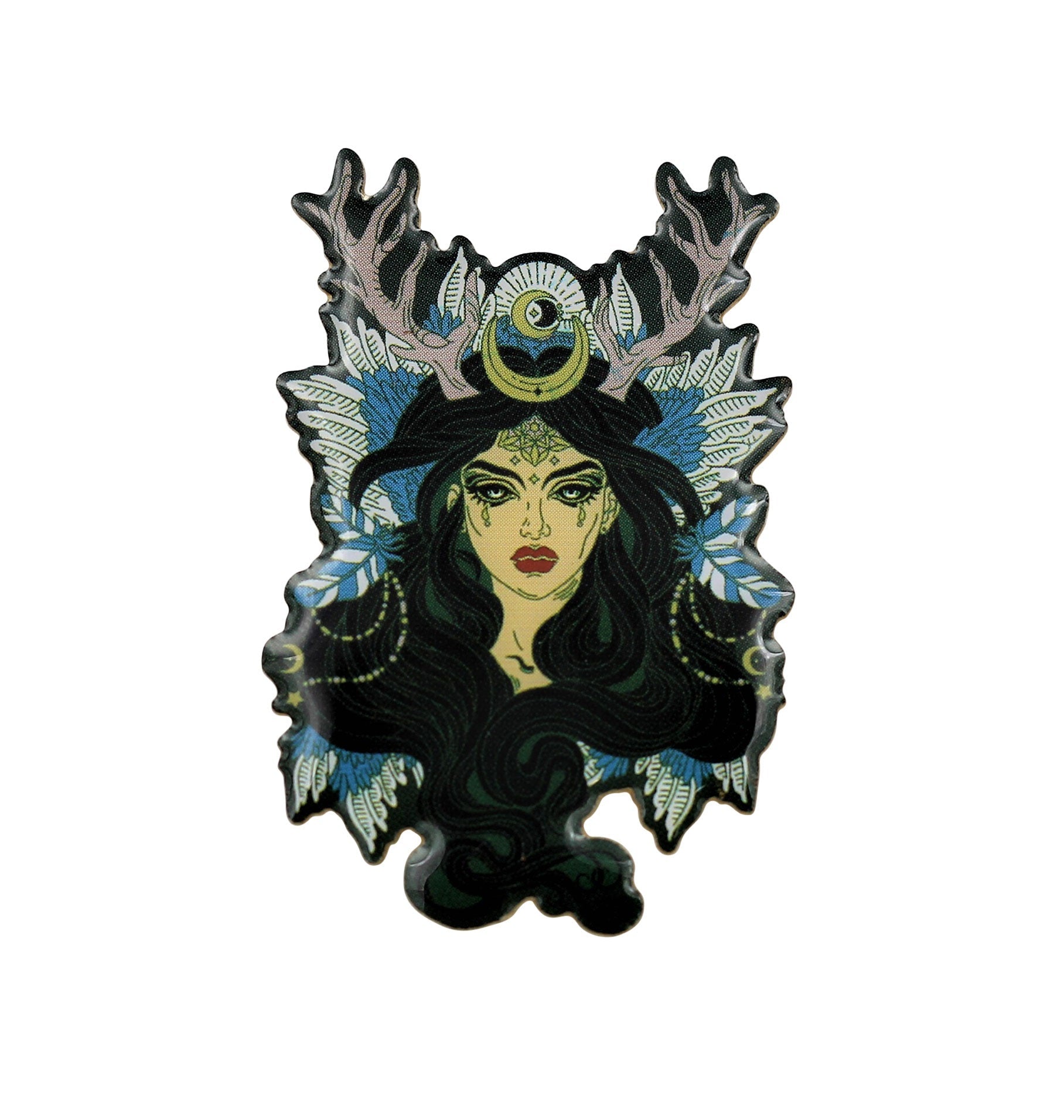 Enchantress Pin - Sorceress Wiccan Druid or Witchy Enamel Pin For Halloween