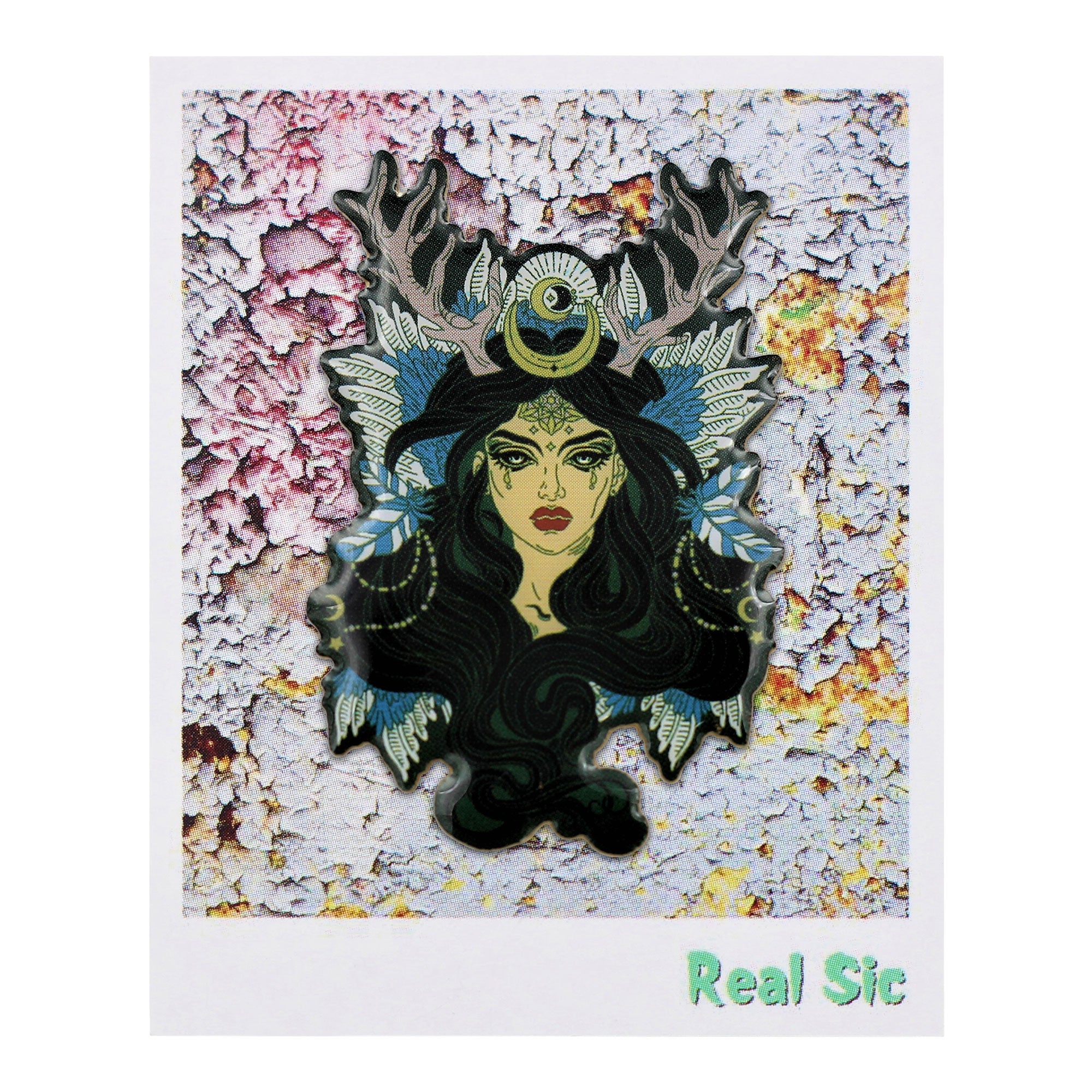 Enchantress Pin - Sorceress Wiccan Druid or Witchy Enamel Pin For Halloween