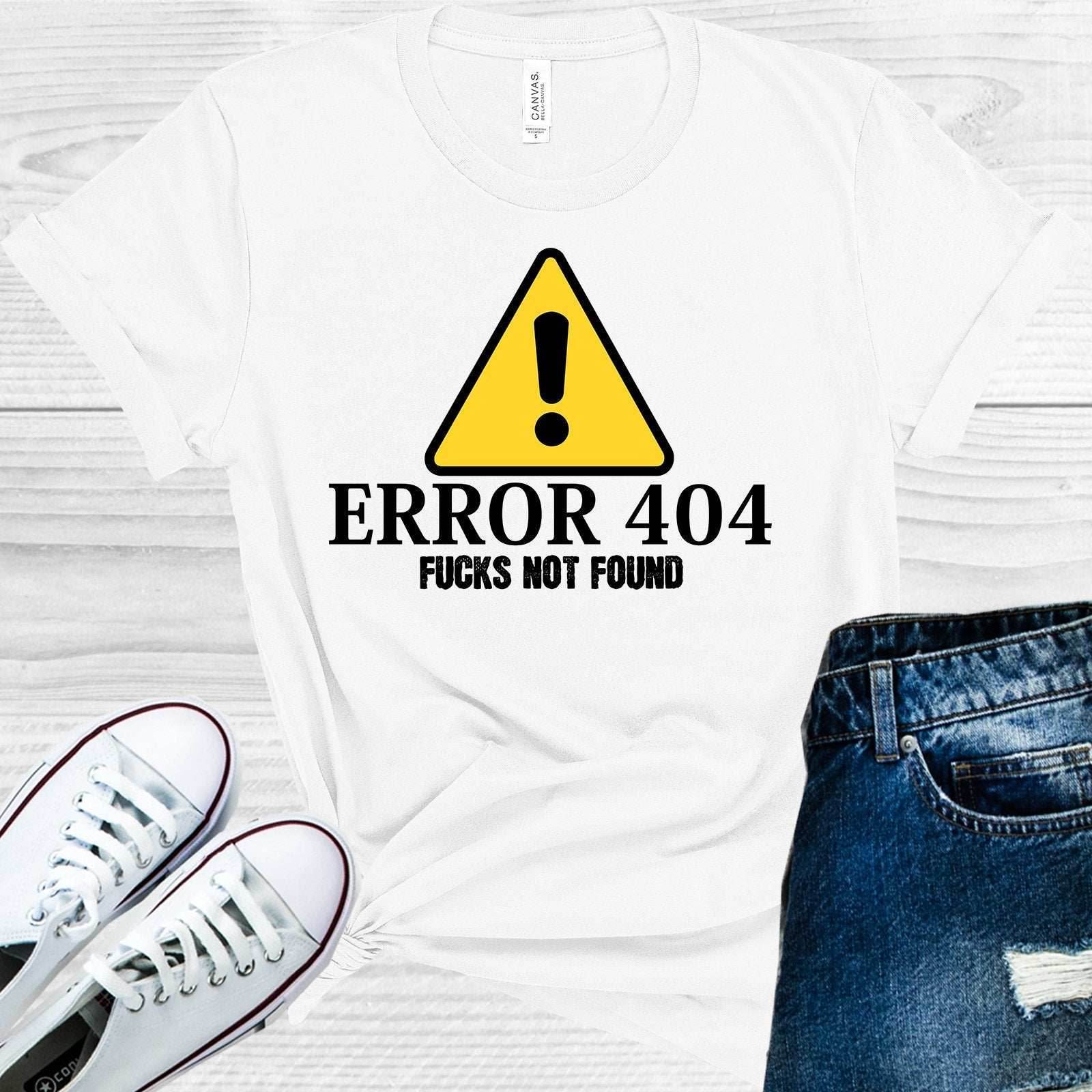 Error 404 F***s Not Found Graphic Tee - S