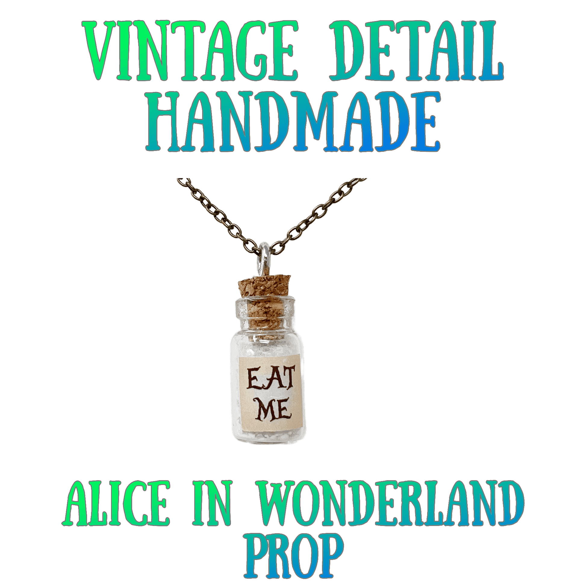 Alice in Wonderland eat me necklace - 