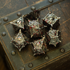 Everwatch Bloodstained Silver Metal DND Dice Set