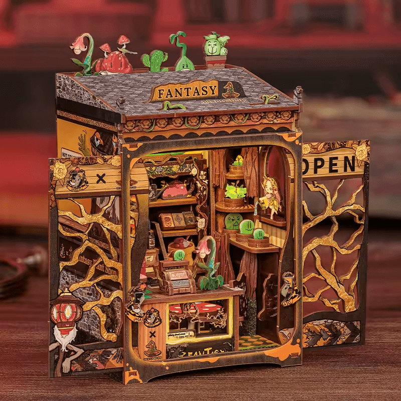 Fantasy Dollhouse Book Nook Kit - Miniature Wizardi Roombox Kit - 