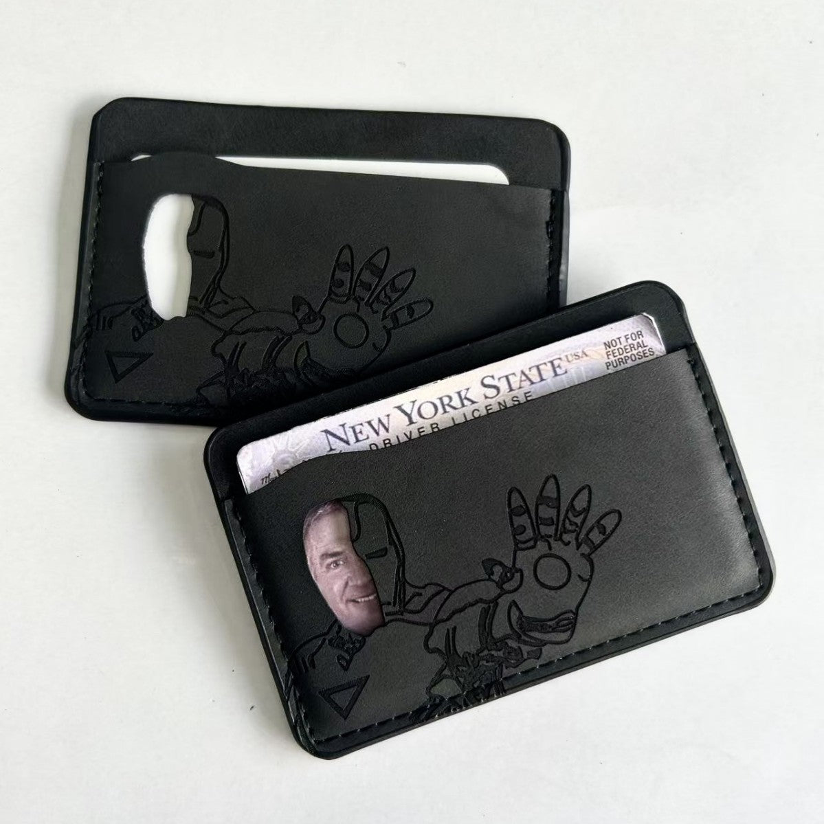 Men's Wallet Card Holder Multi-Card Slot Cross-border Hero Team Iron Man ID Character Cutout Compact Style