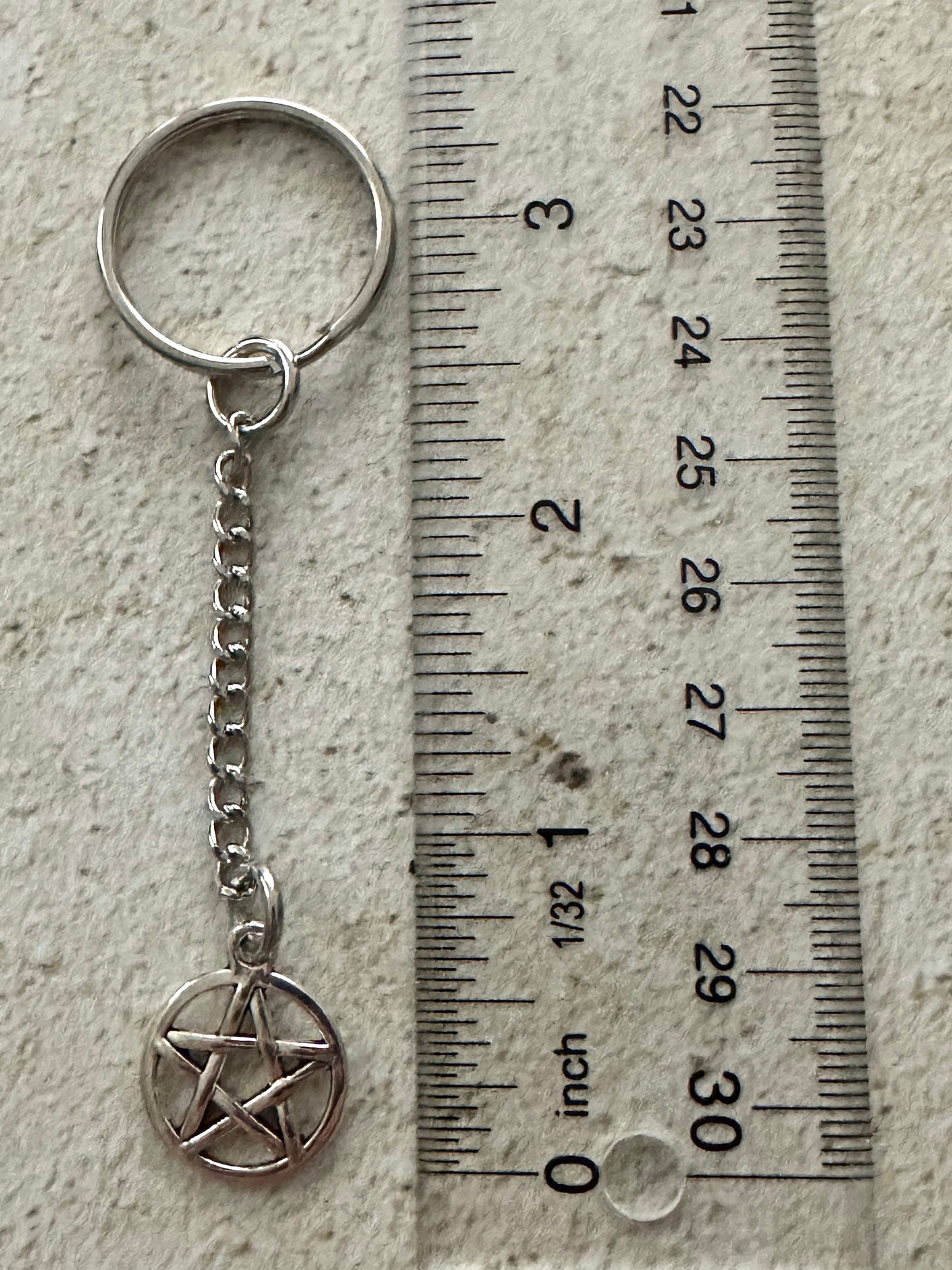 Witchy Pentacle Zipper Pull Bag Charm Keychain