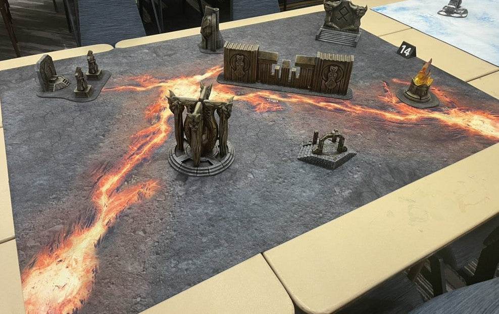 Infernal Steppes - Neoprene Battle Mat - Warhammer, AoS, 40K, Kill Team, MCP, Shatterpoint, Legion, Deadzone, More - 44x60