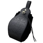 Beautiful 5-Piece Leather DND Dice Tray & Drawstring Pouch Set for RPG Games. A Perfect Gift for Gamers.