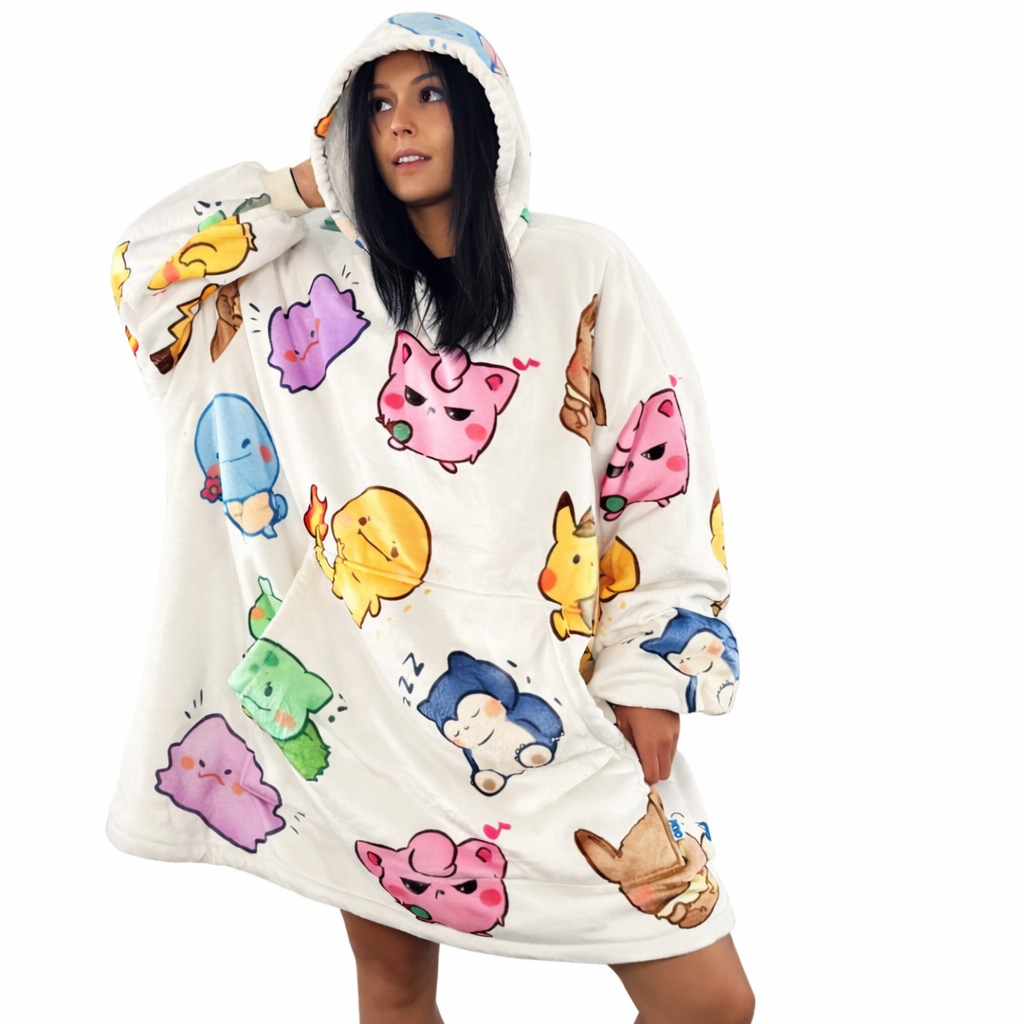 Kawaii Pokémon Wearable Blanket Hoodie for Kids & Adults