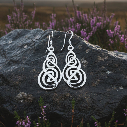 Celtic Triskel Marcasite Earrings