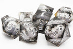 Sharp-Edged Liquid Core RPG Dice Set - Black