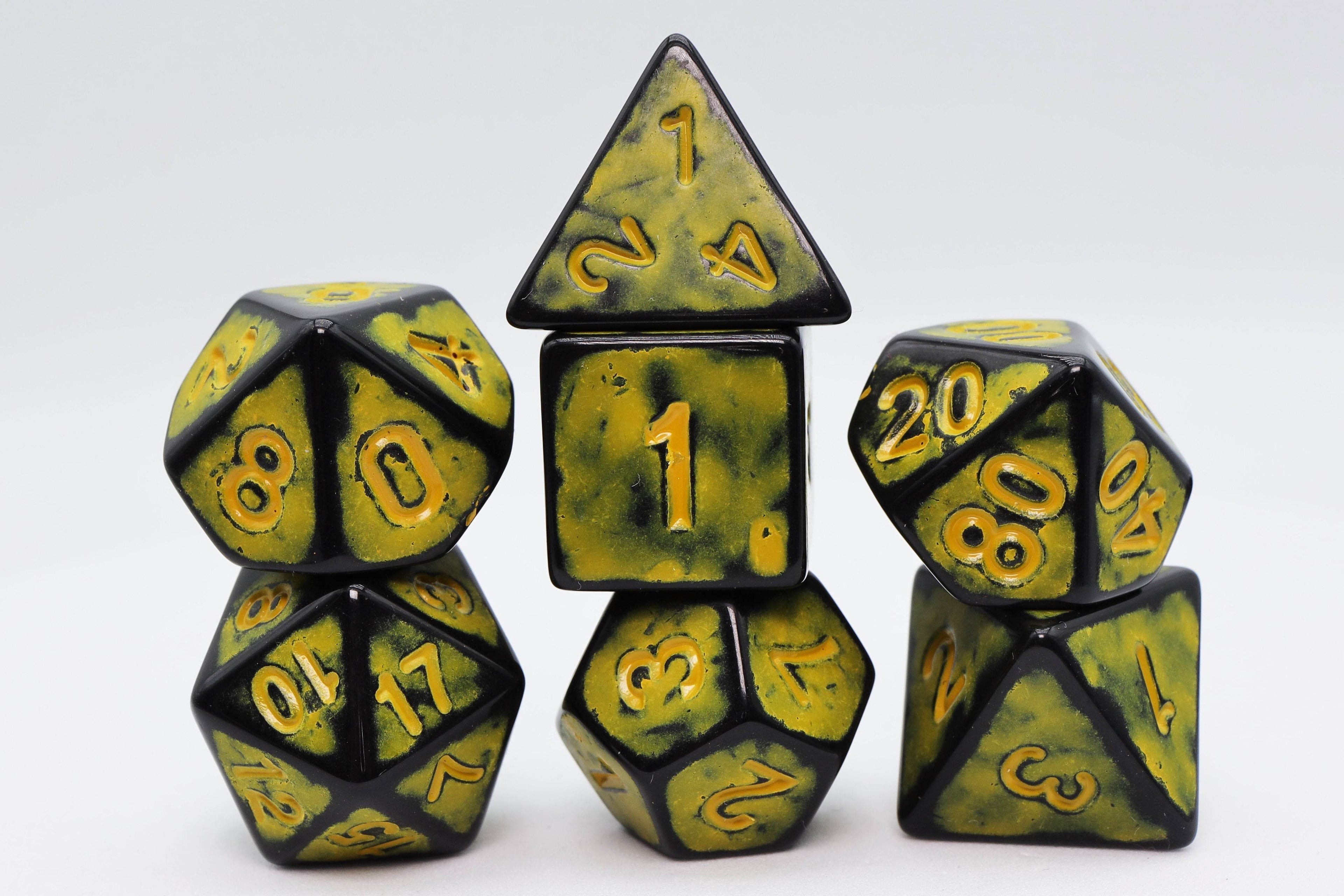 Timeworn Yellow RPG Dice Set - 