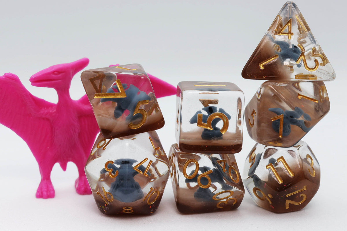 Blue Pterodactyl RPG Dice Set - 