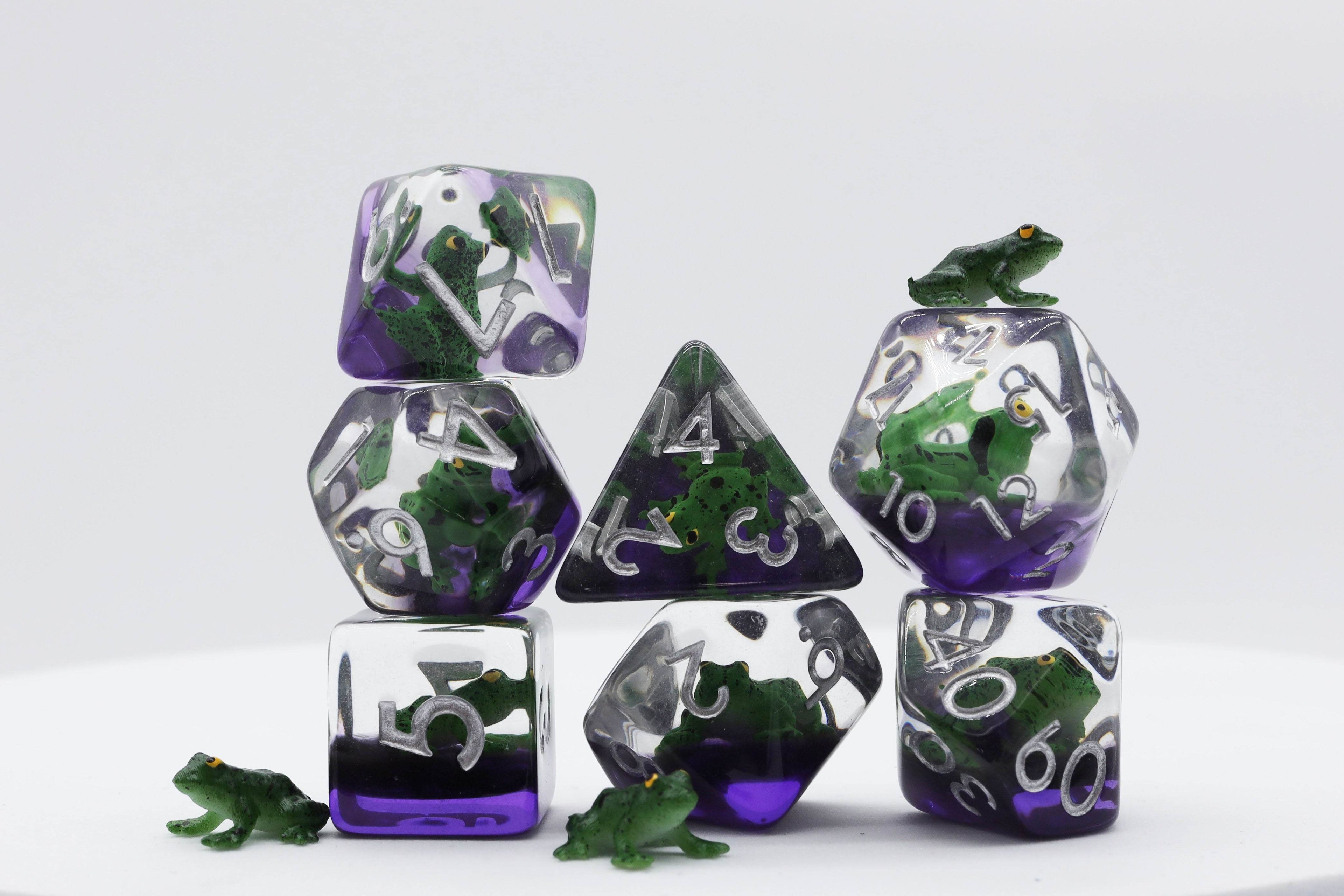 Green Poison Frog RPG Dice Set - 