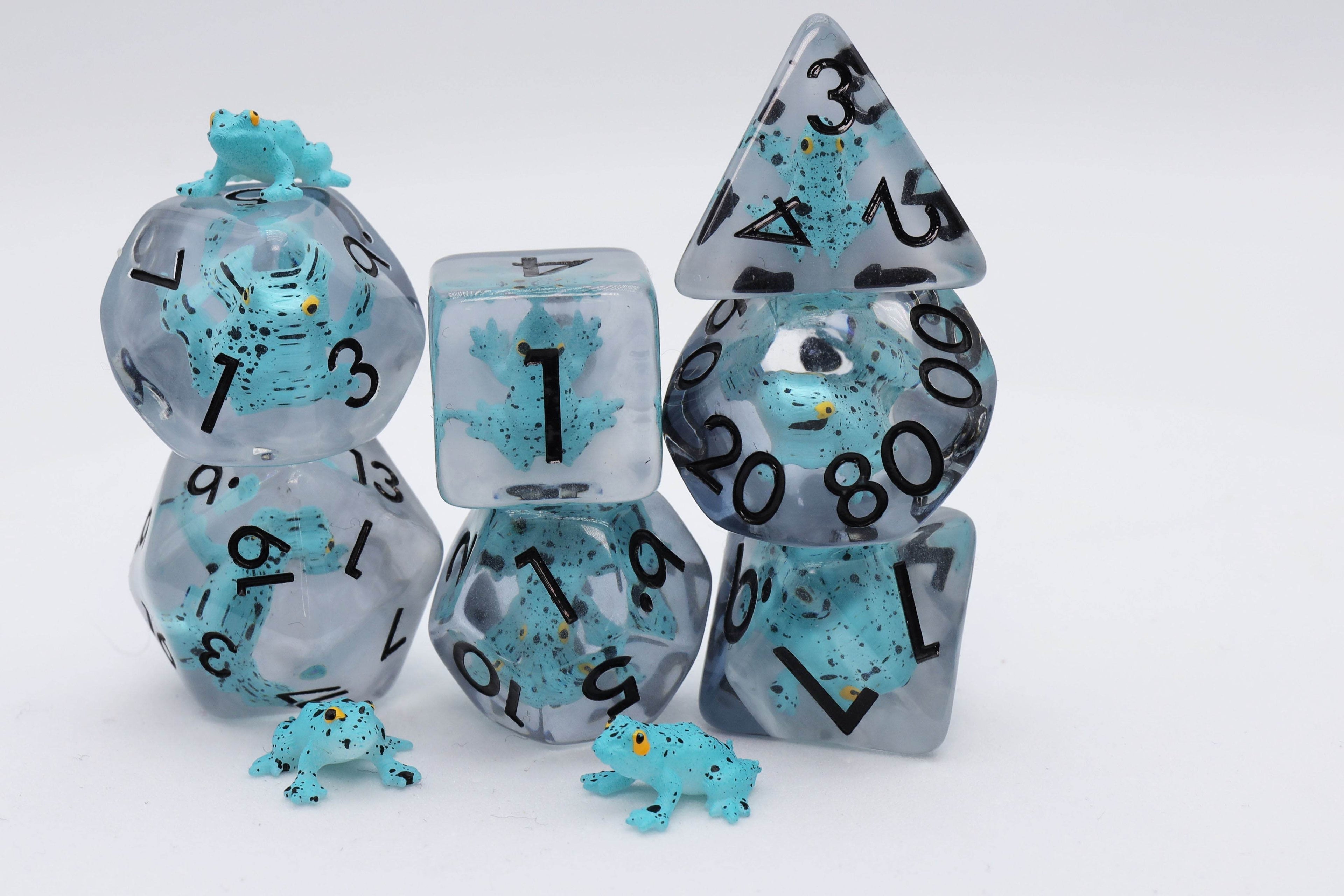 Blue Poison Frog RPG Dice Set - 