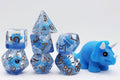 Blue Triceratops RPG Dice Set - 