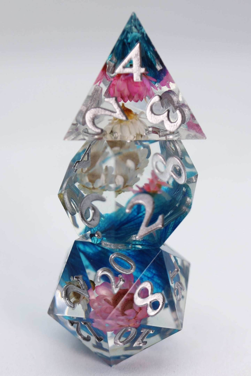 Sharp Edge Resin RPG Dice Set - Wildflower Bouquet - 