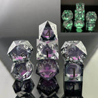 Sharp-Edged Glow in the Dark Liquid Core Dice - Violet Glimmer
