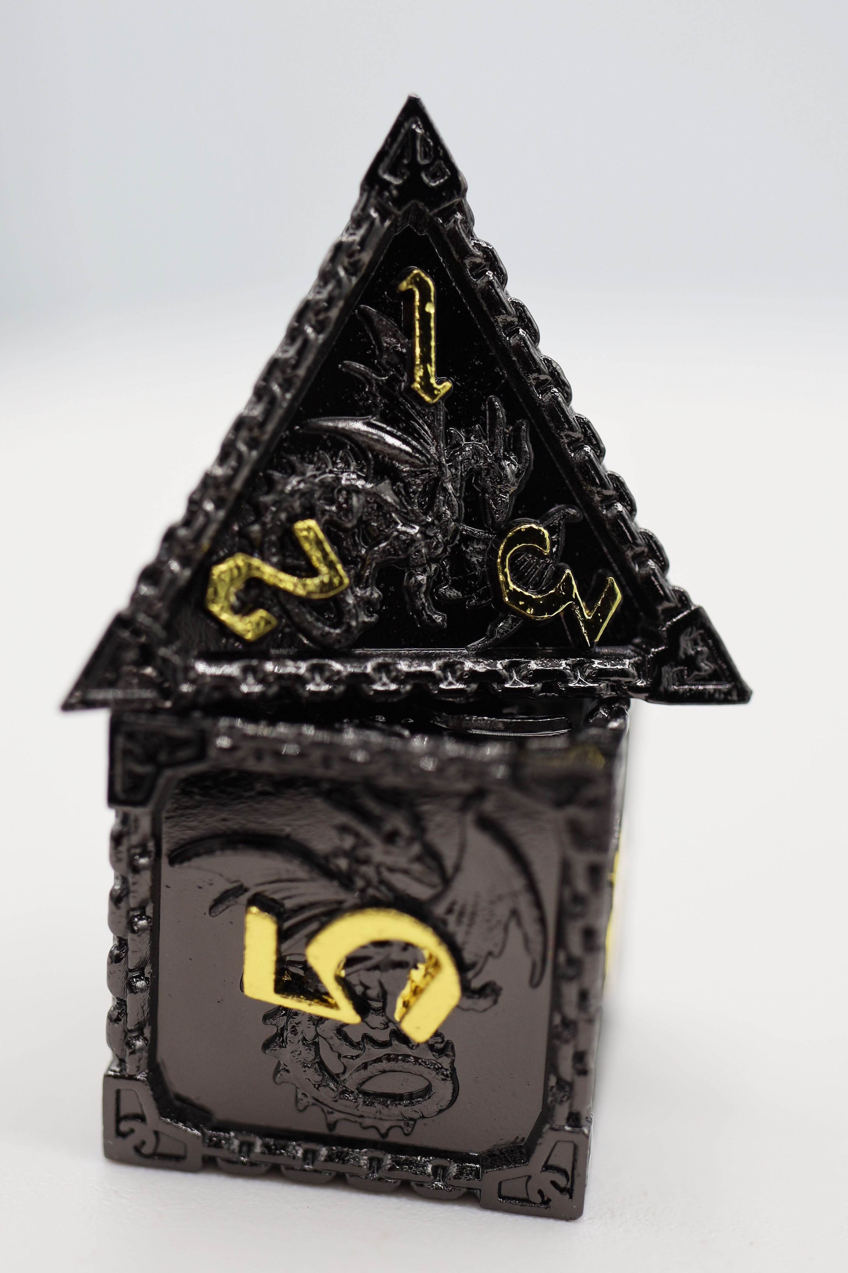 Chained Dragon: Night - Metal RPG Dice Set - 