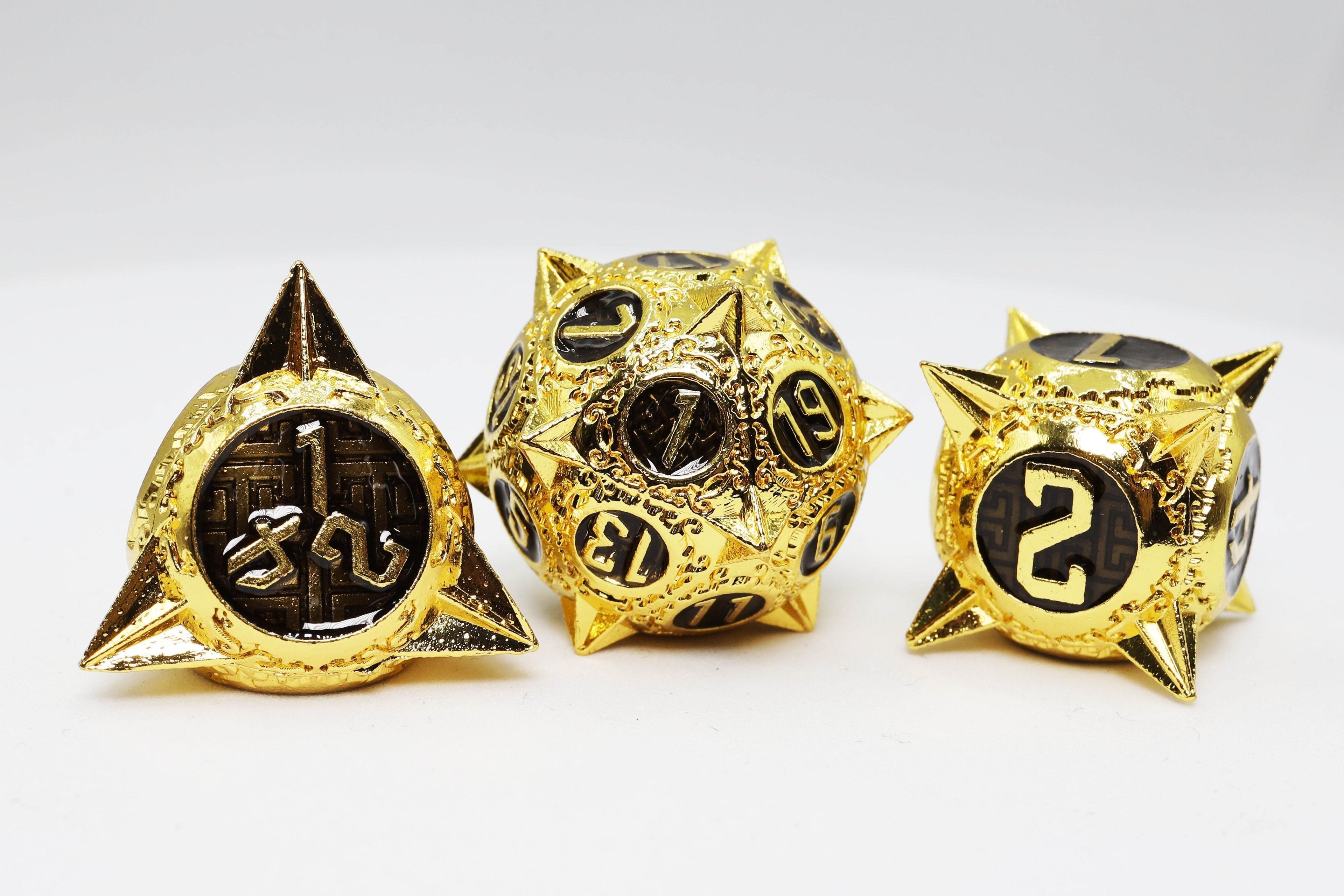 Meteor Storm: Galactic Gold - Metal RPG Dice Set - 