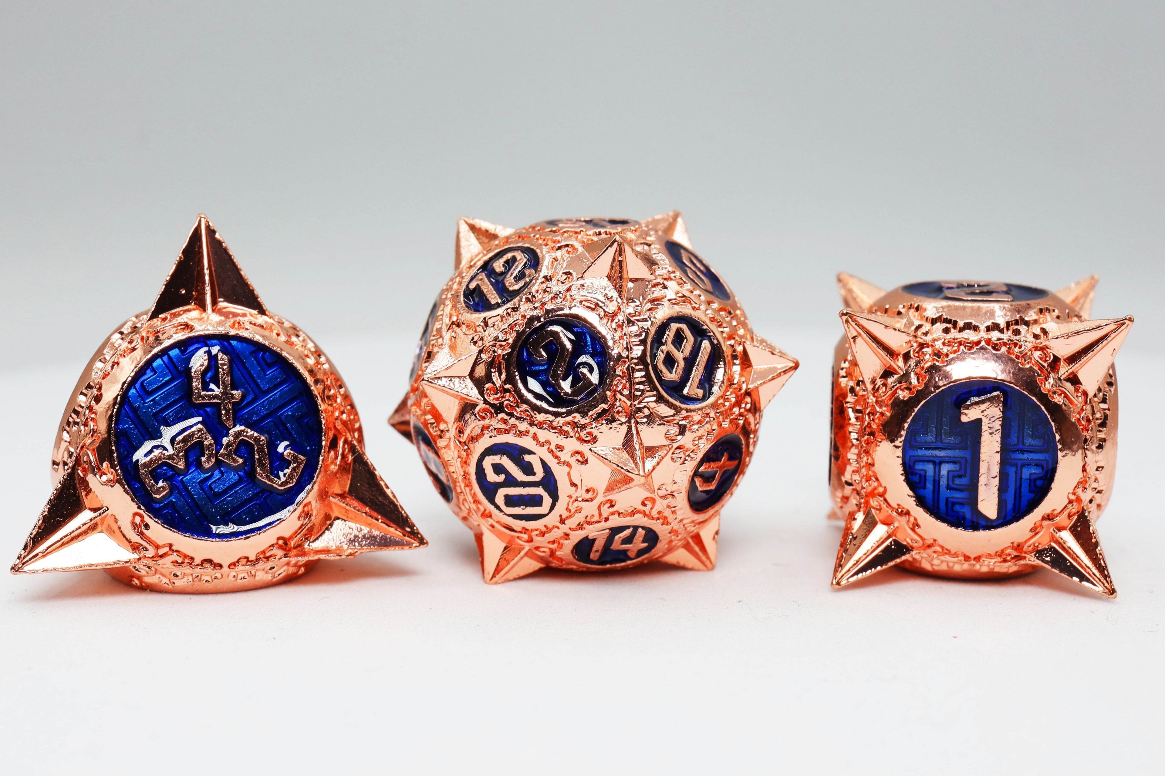 Meteor Storm: Copper-Lit Space - Metal RPG Dice Set - 