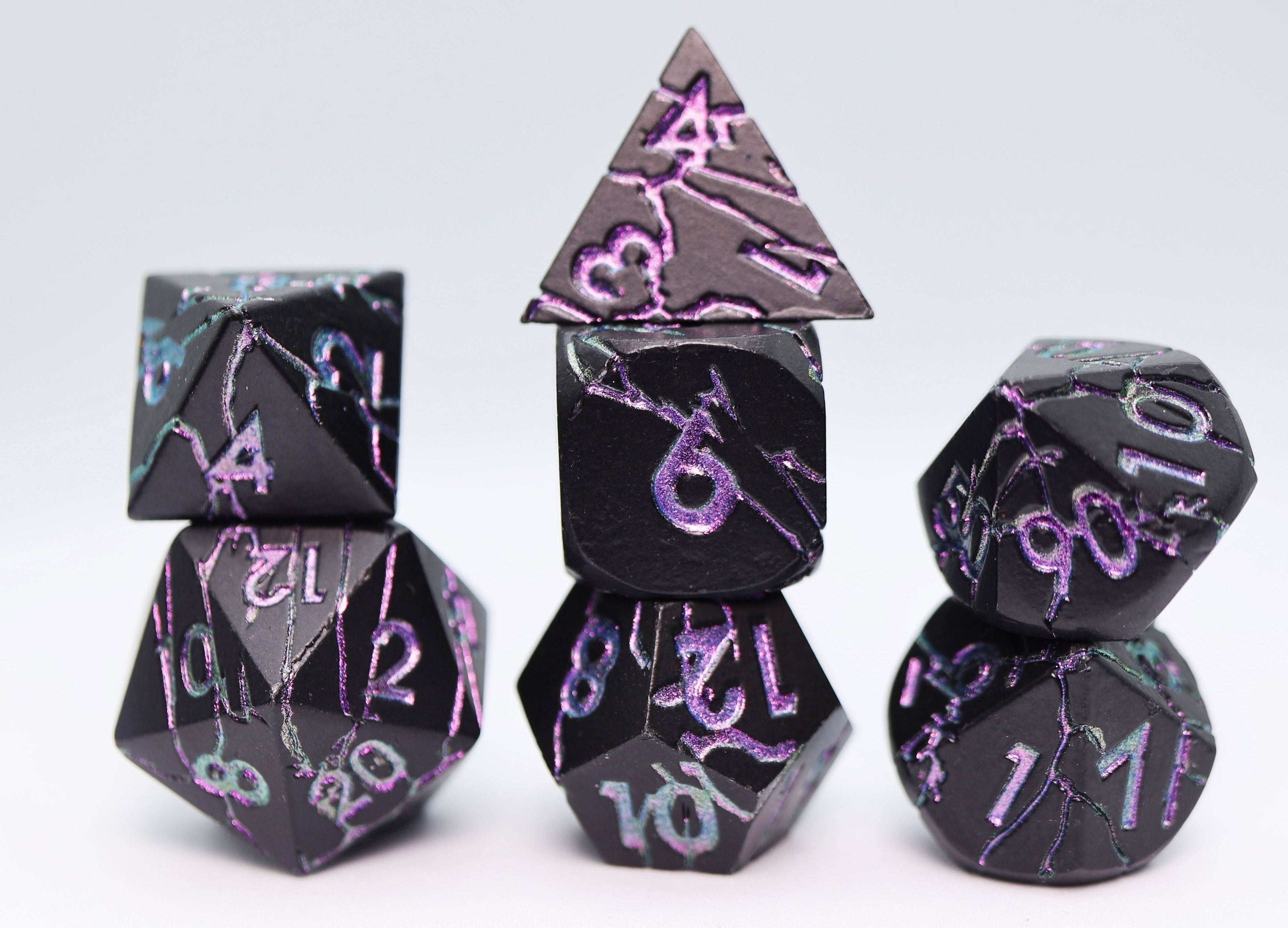 Purple Lightning - Metal RPG Dice Set - 