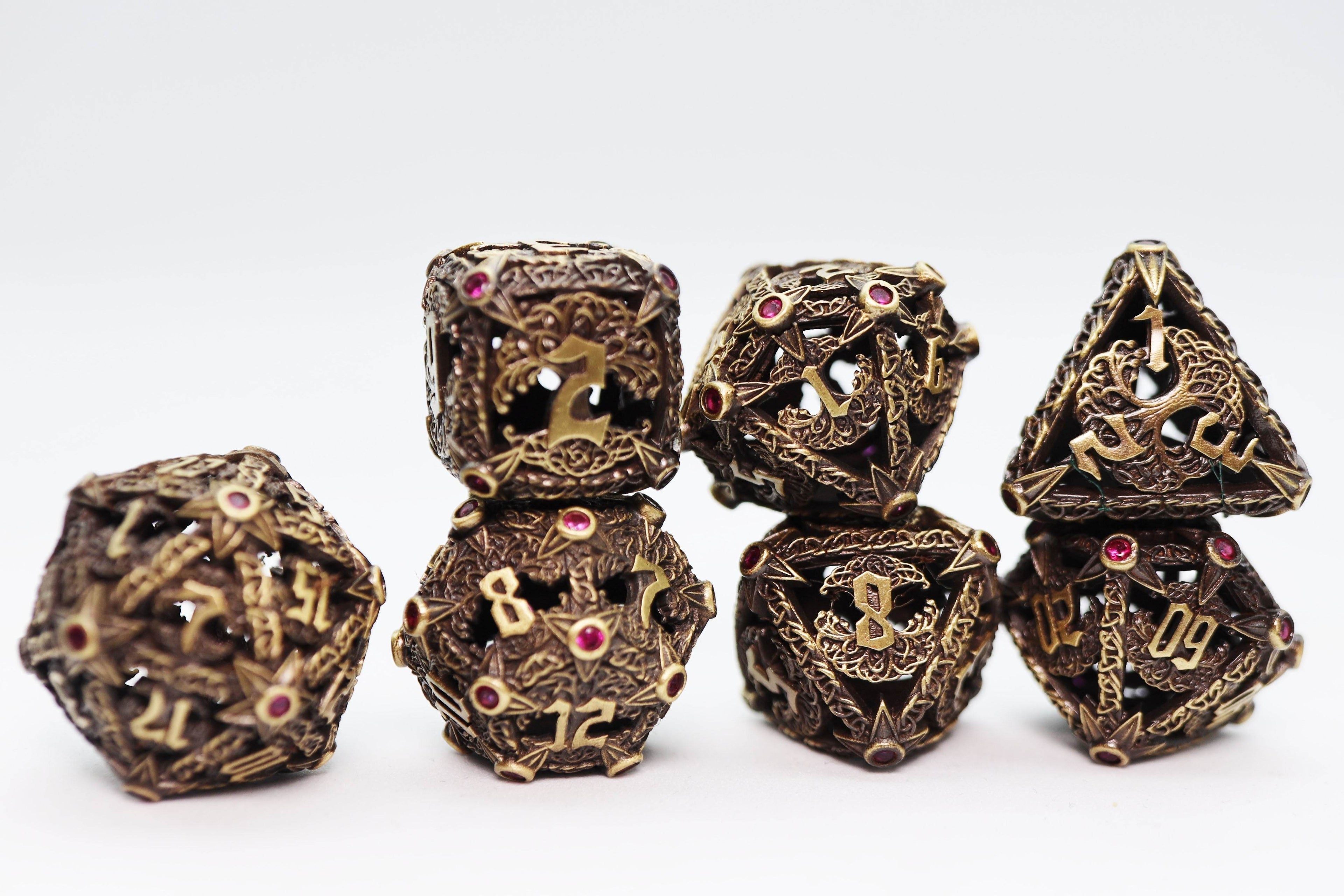Trees of Virtue: Tree of Compassion - Hollow Metal RPG Dice Set - 