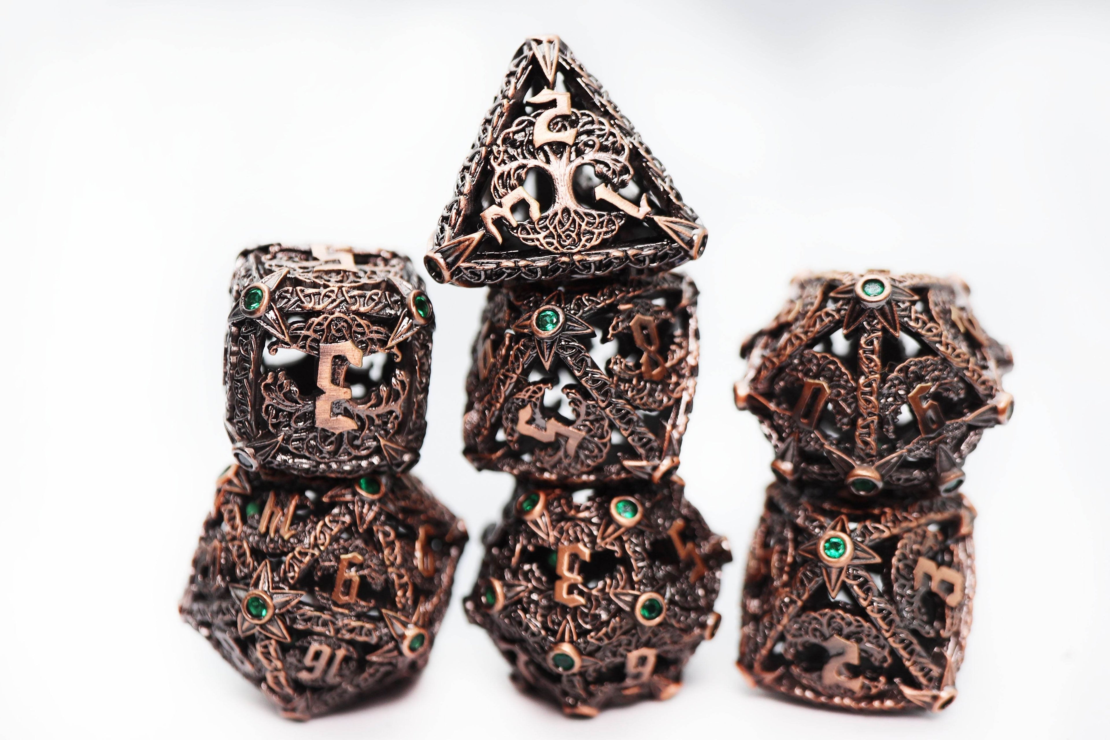 Trees of Virtue: Tree of Justice - Hollow Metal RPG Dice Set - 