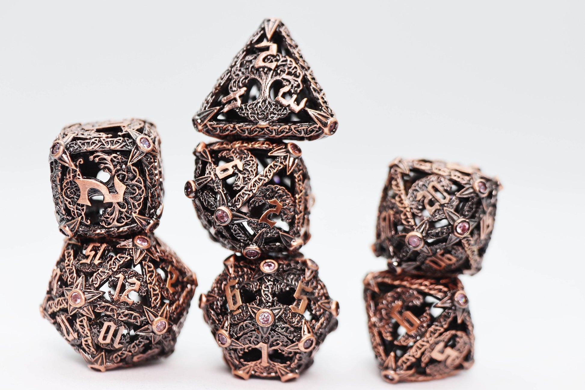 Trees of Virtue: Tree of Tolerance - Hollow Metal RPG Dice Set - 