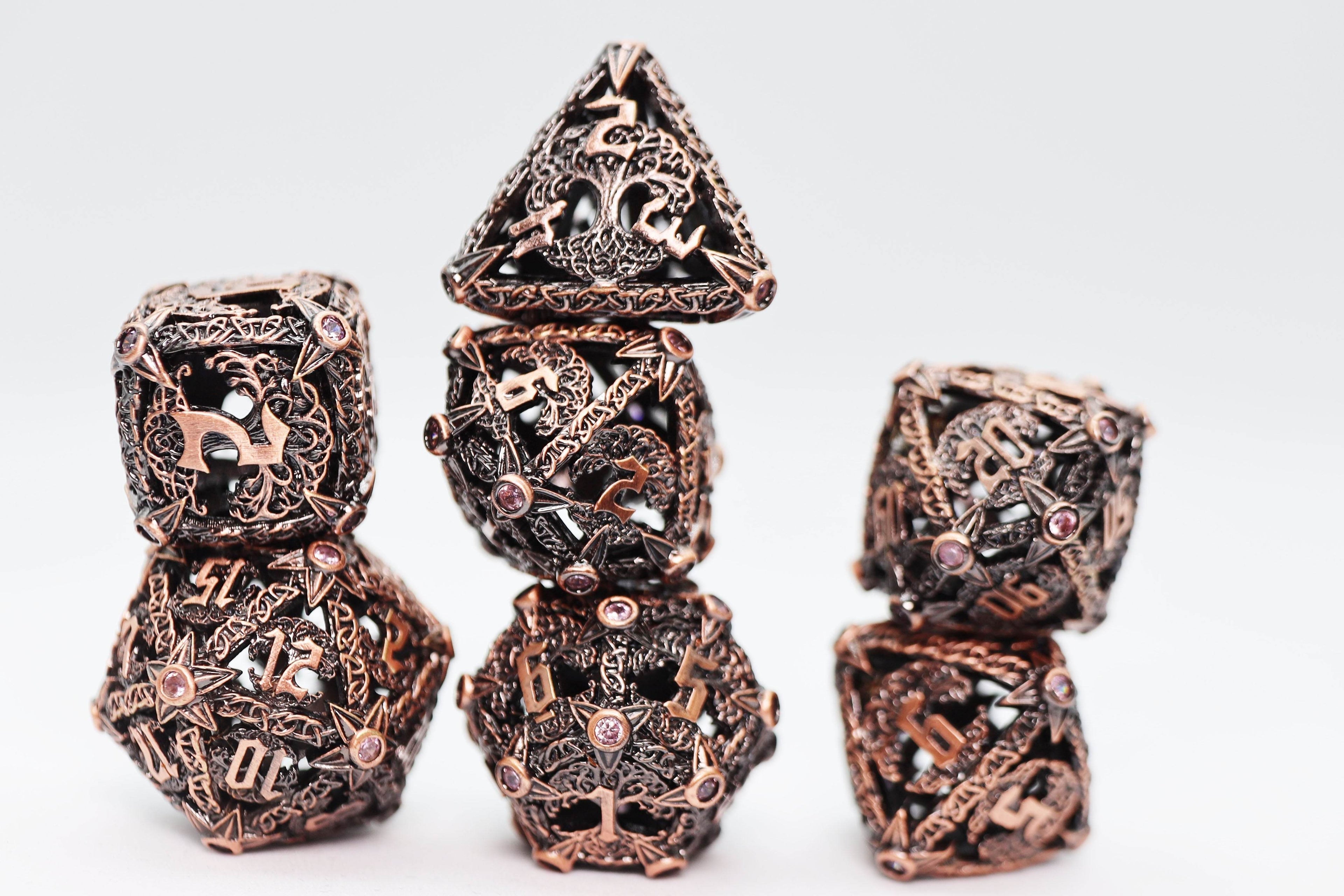 Trees of Virtue: Tree of Tolerance - Hollow Metal RPG Dice Set - 