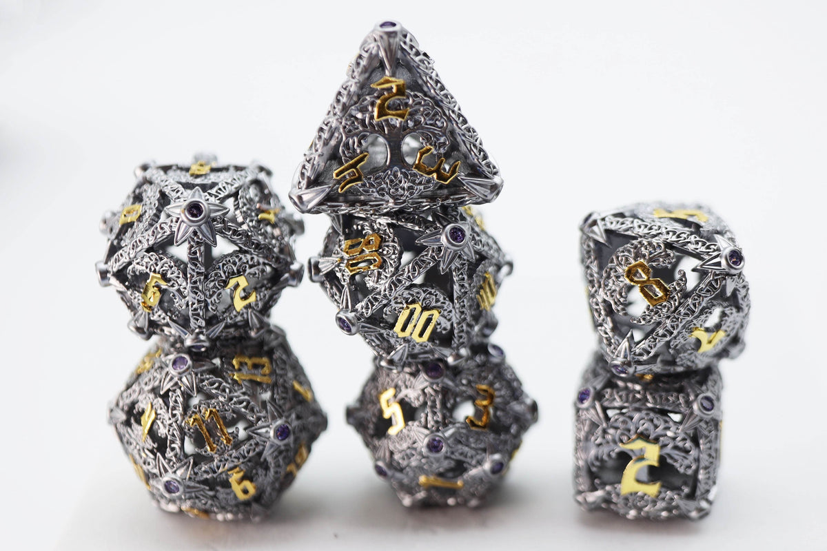 Trees of Virtue: Tree of Philomathy - Hollow Metal RPG Dice Set - 