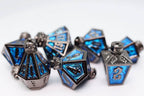 Moonlit Lantern: Midnight Frostfire - Metal RPG Dice Set - 