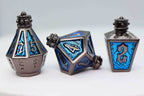 Moonlit Lantern: Midnight Frostfire - Metal RPG Dice Set - 