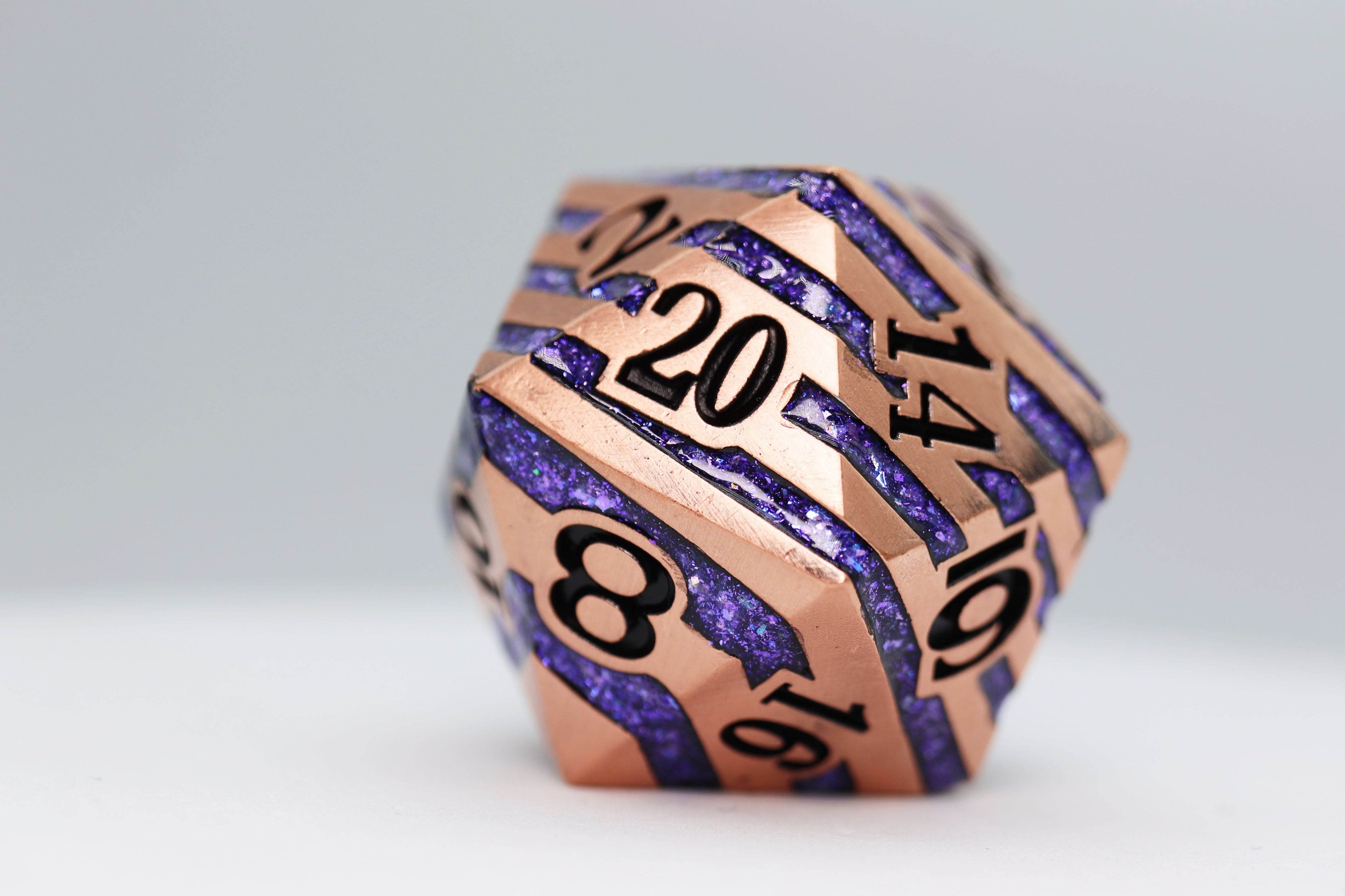 35mm Metal D20 - Copper with Purple Mica - 