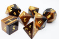 Tiger's Eye - Engraved with Gold RPG Dice Set - 