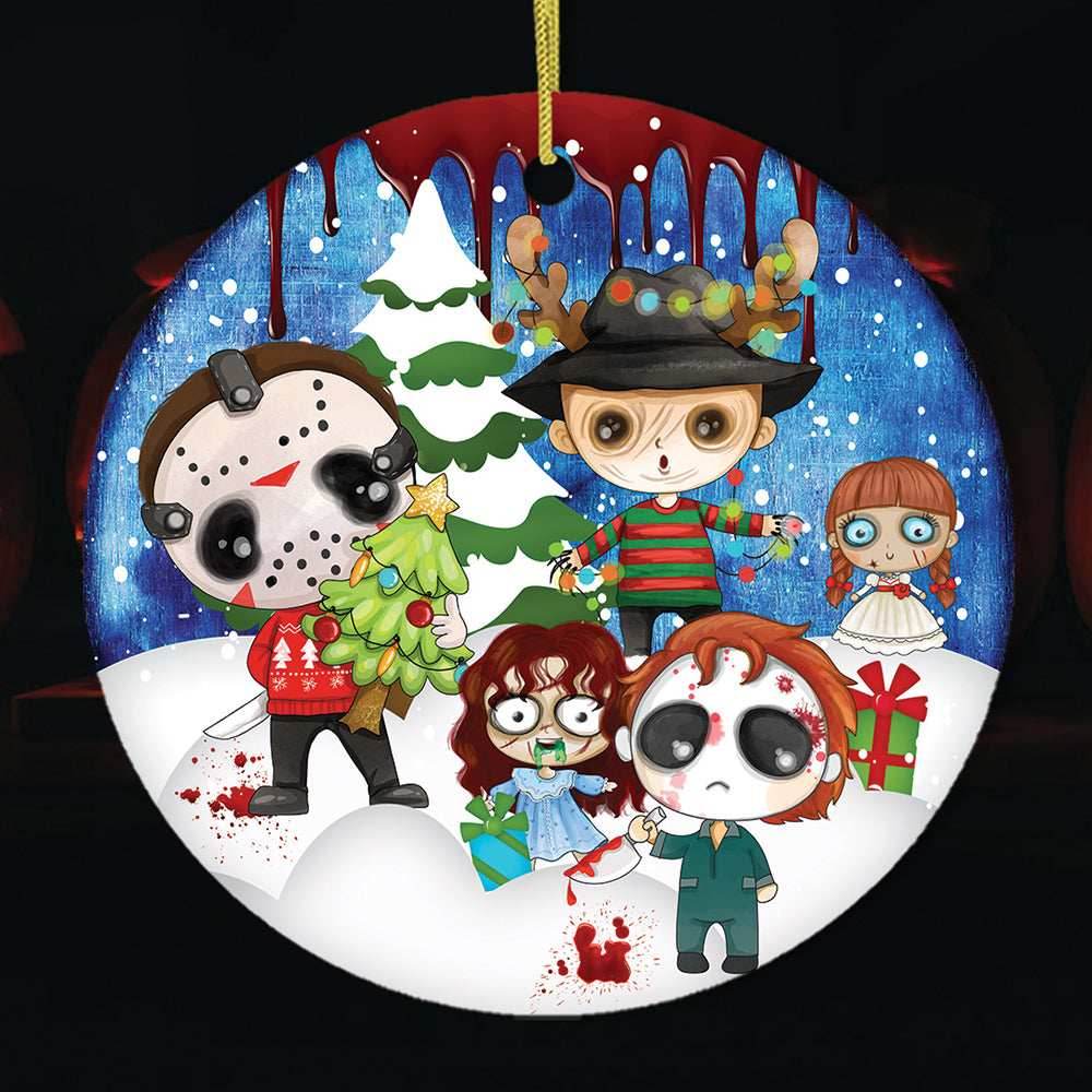 Spooky and Bloody Cute Halloween Christmas Ornament - Circle