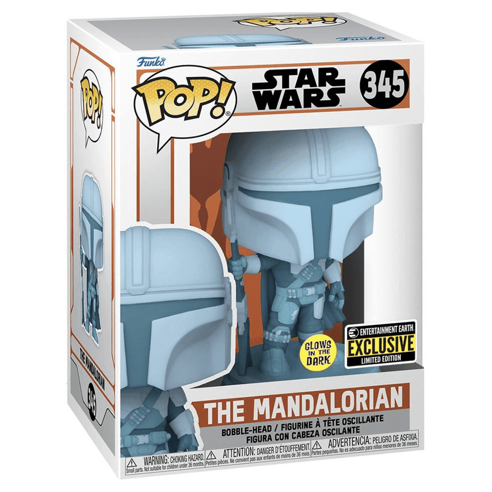 Funko POP! The Mandalorian - The Mandalorian Hologram (Glow in the Dark) Vinyl Figure #345 Entertainment Earth Exclusive - 