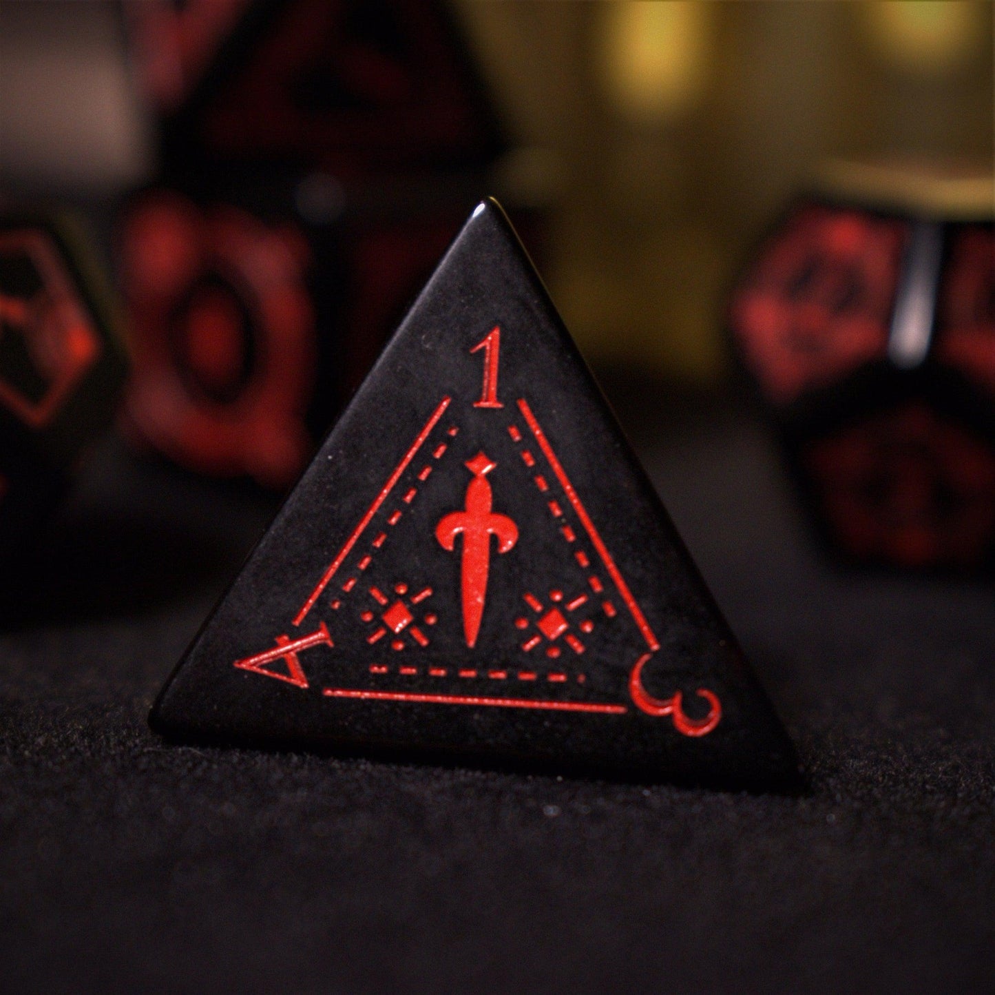 Fabled Mark Obsidian Stone Dice Set