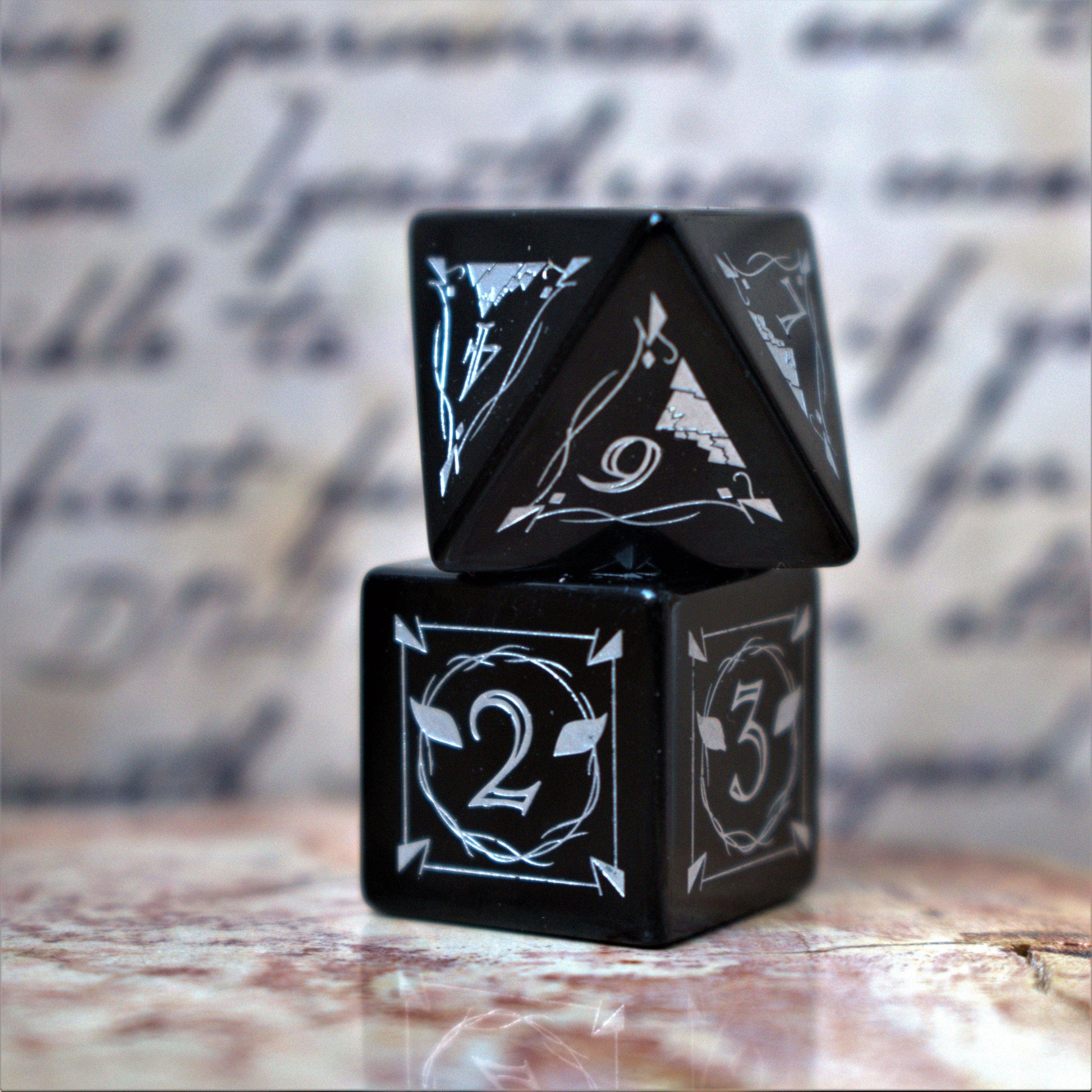 Fangs of Winter Obsidian Stone Dice Set 'PRE-ORDER | SPRING EVENT DEAL' - 